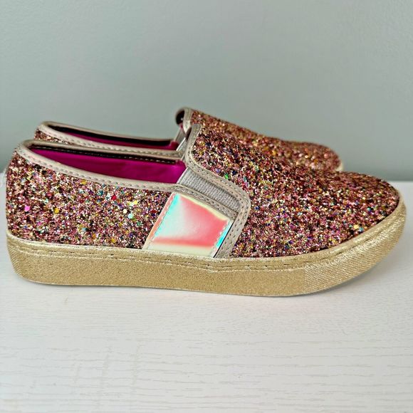 Steve Madden Other - Steve Madden Glittery Kids Sneakers - Gold and Pink